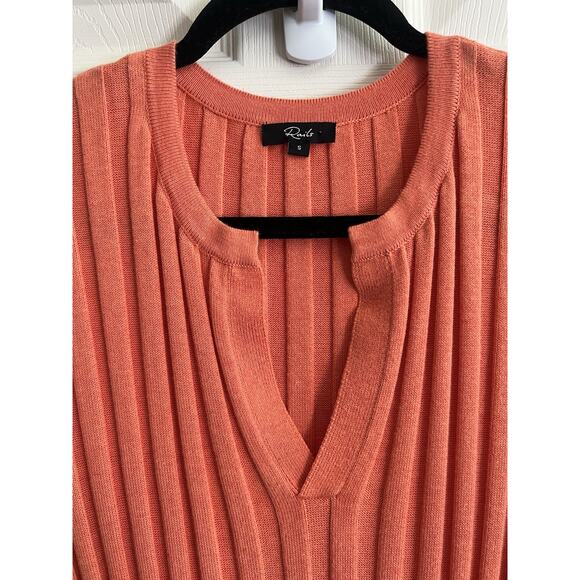 RAILS Ashley Coral Ribbed Knit Sweater Stretch Midi Dress - Picture 6 of 15